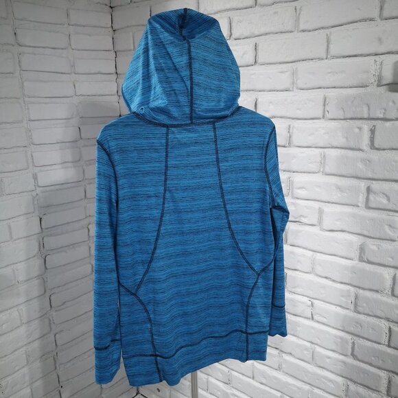 Champion Ladies V-neck Teal Blue Hooded Pullover - Picture 3 of 12